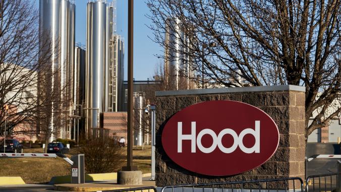 Company sign at Hood Dairy headquarters location