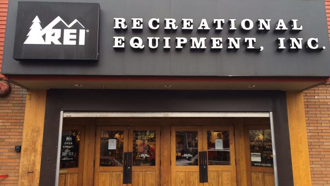 A picture of an REI Co-op store front.
